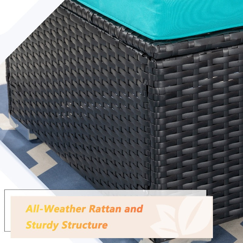 sobaniilowholesale Patio Furniture 3 Pieces Outdoor Sectional Sofa Set With Chaise, Black Wicker#color_blue