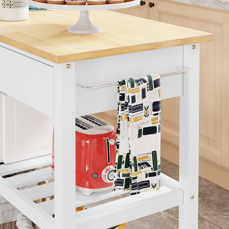 sobaniilowholesale 40???¡¥ Kitchen Island Storage & Bar Cart with Solid Wood Top#color_white (7278481473712)