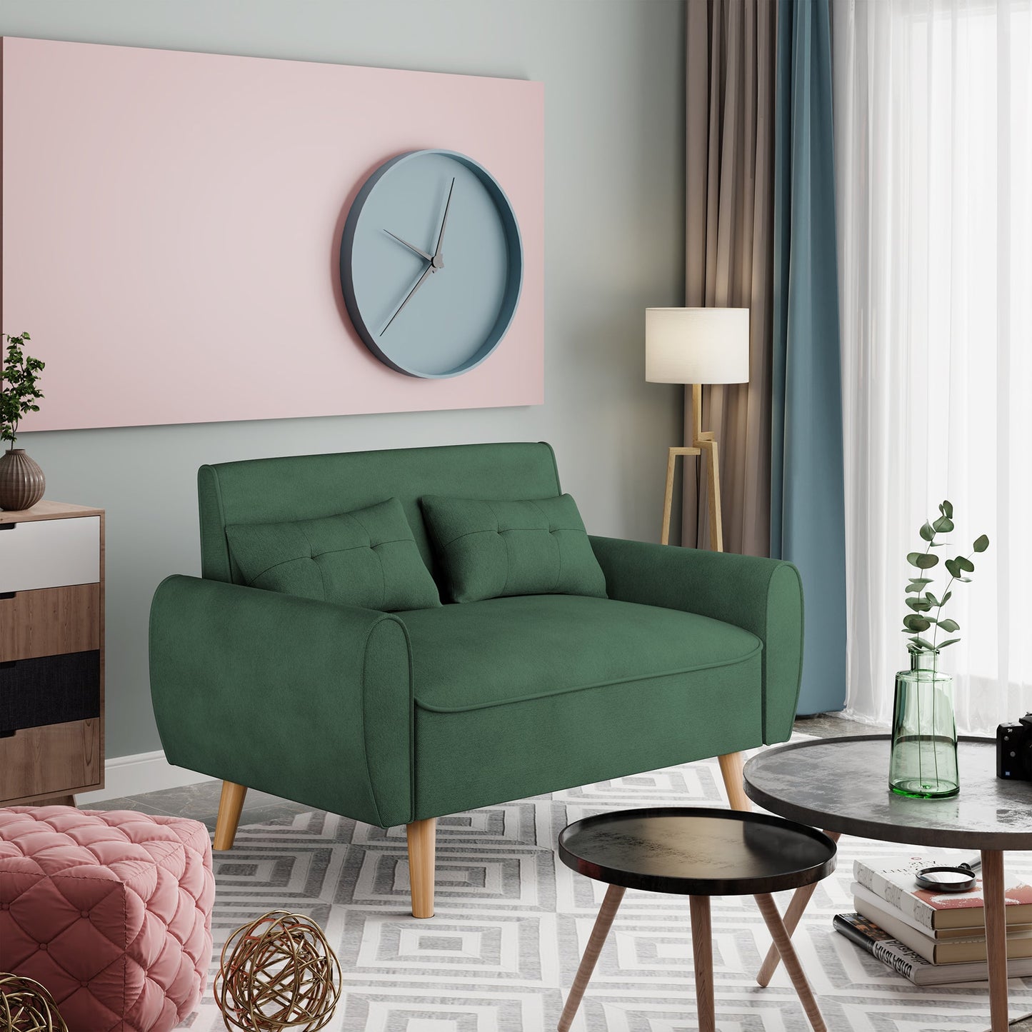 Livingroom sofa set sobaniilowholesale 2-seat 47'' Small Modern Love Seat Sofa #color_green
