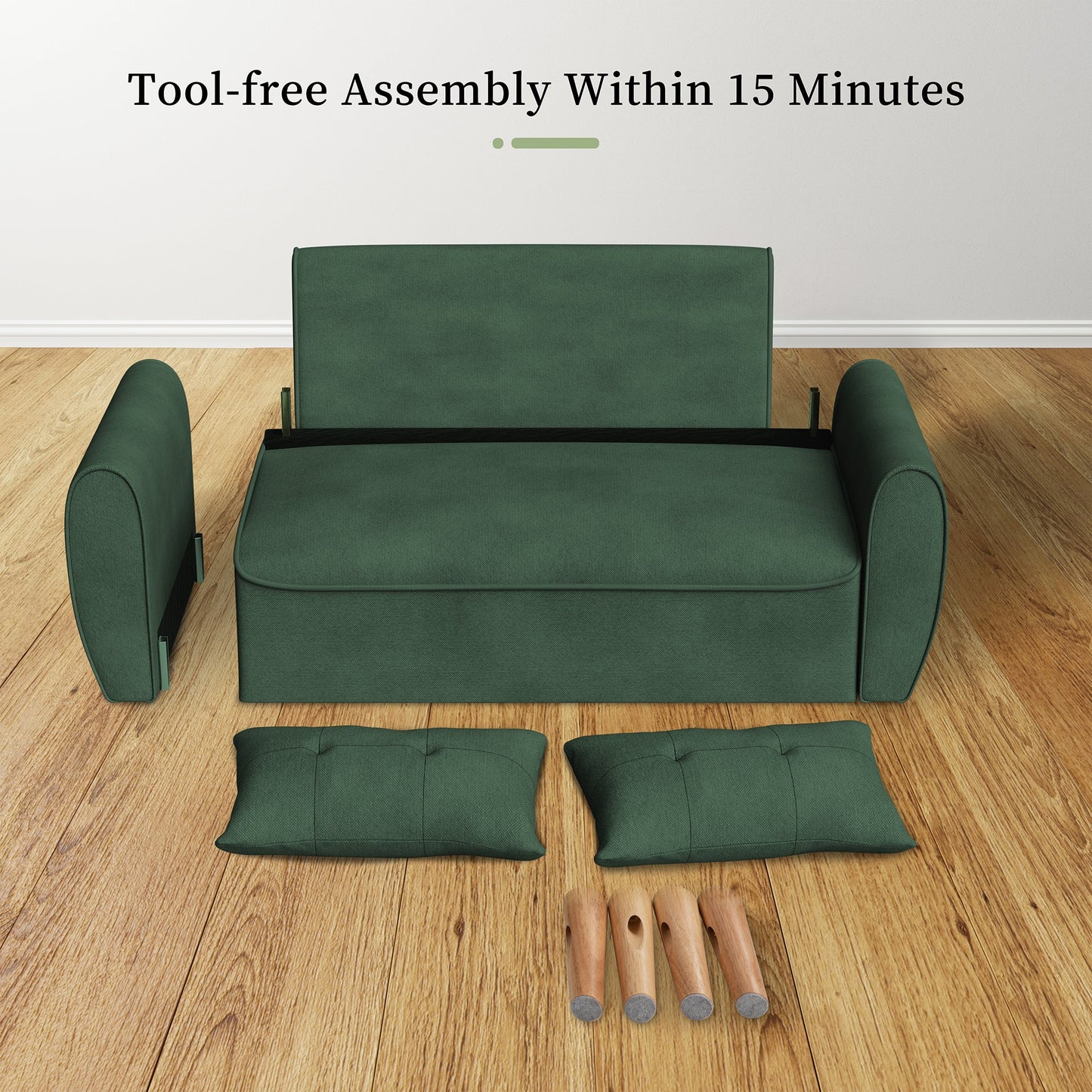 Livingroom sofa set sobaniilowholesale 2-seat 47'' Small Modern Love Seat Sofa #color_green