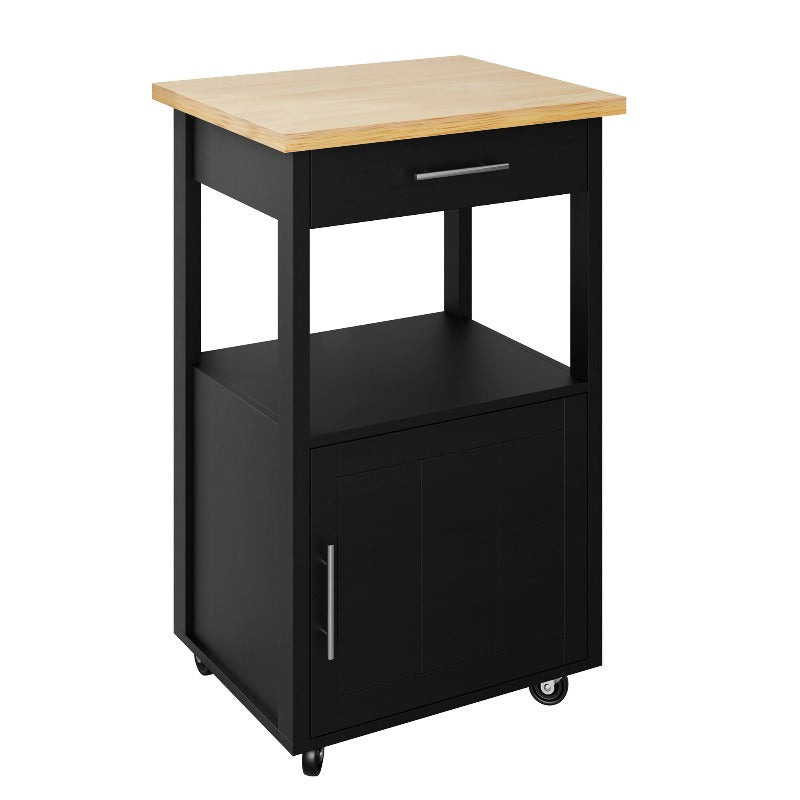 sobaniilowholesale Rolling Kitchen Island With Solid Wood Top #color_black