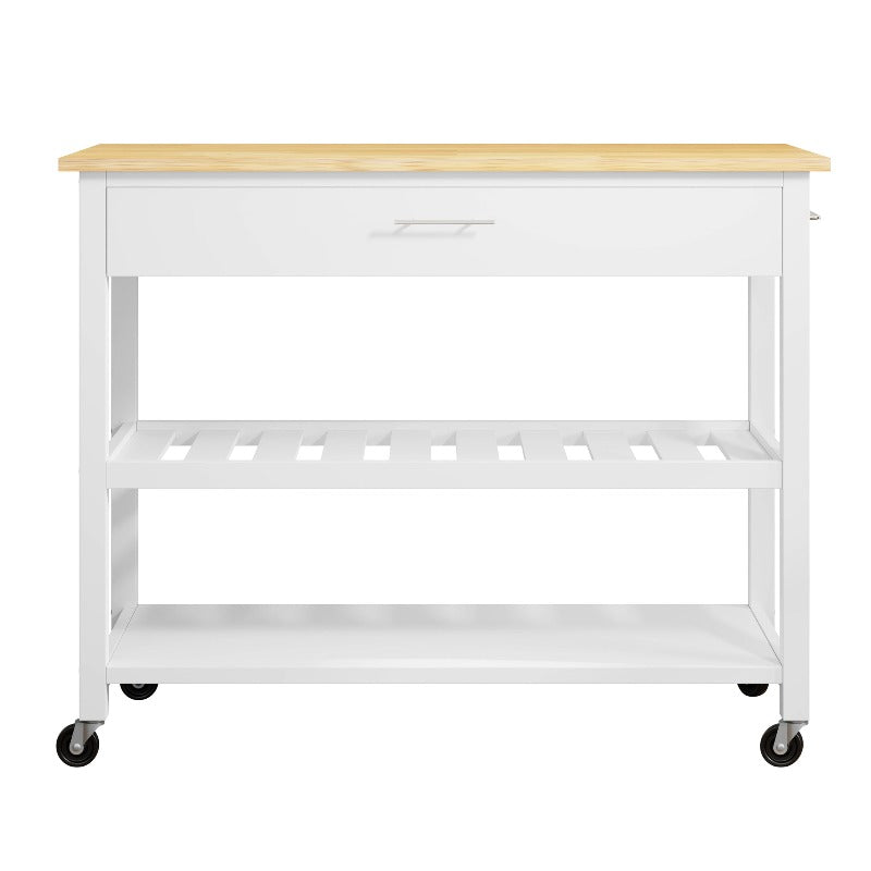 sobaniilowholesale 40???¡¥ Kitchen Island Storage & Bar Cart with Solid Wood Top#color_white (7278481473712)