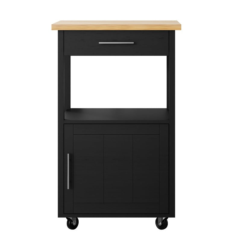 sobaniilowholesale Rolling Kitchen Island With Solid Wood Top #color_black