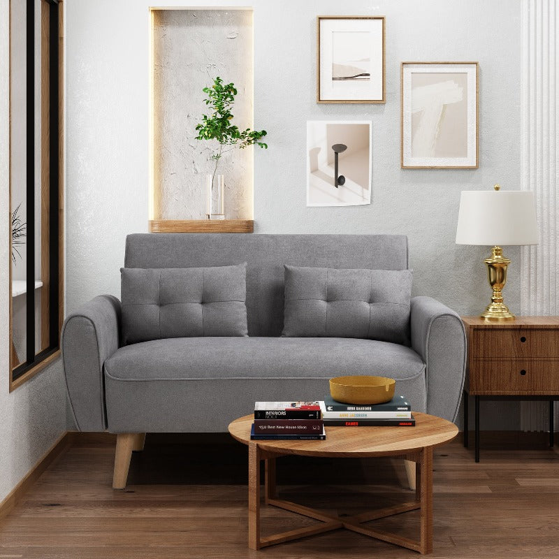 Livingroom sofa set sobaniilowholesale 2-seat 47'' Small Modern Love Seat Sofa #color_light-grey