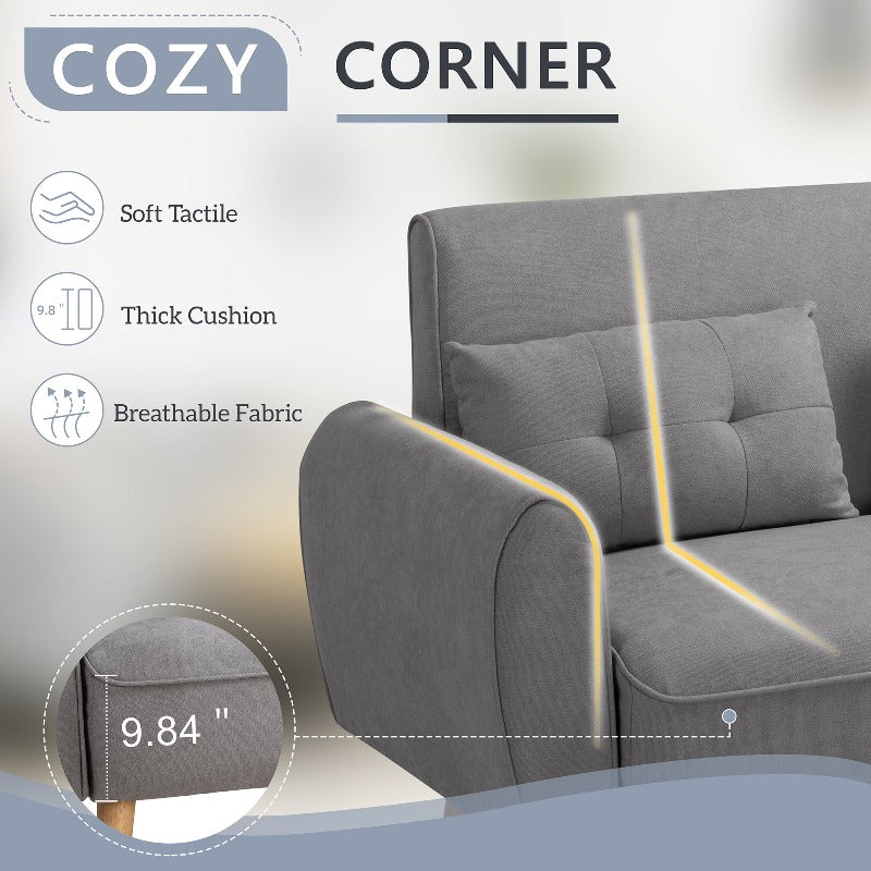 Livingroom sofa set sobaniilowholesale 2-seat 47'' Small Modern Love Seat Sofa #color_light-grey