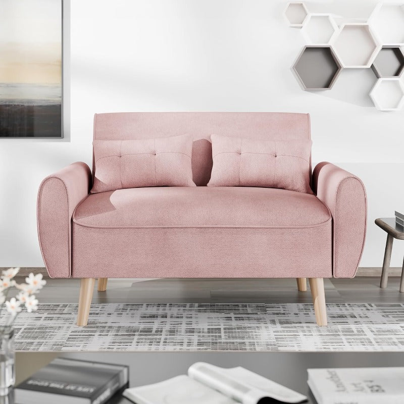 Livingroom sofa set sobaniilowholesale 2-seat 47'' Small Modern Love Seat Sofa #color_pink