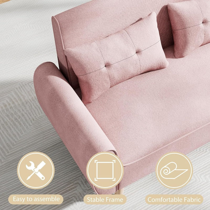 Livingroom sofa set sobaniilowholesale 2-seat 47'' Small Modern Love Seat Sofa #color_pink