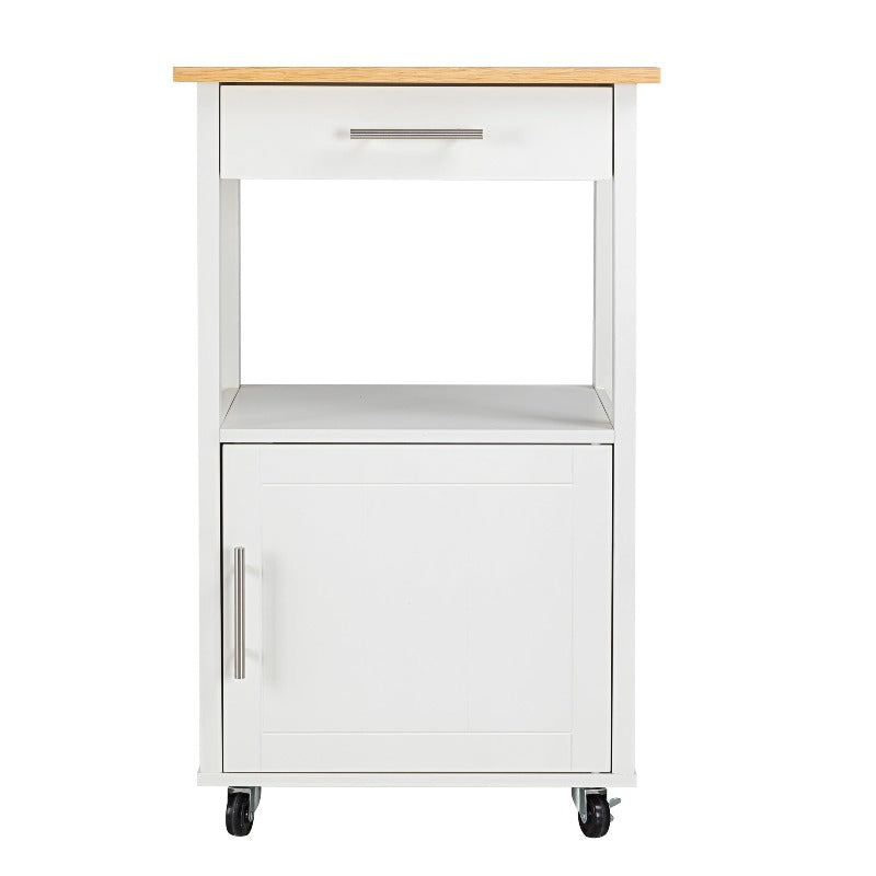 sobaniilowholesale Rolling Kitchen Island With Solid Wood Top #color_white