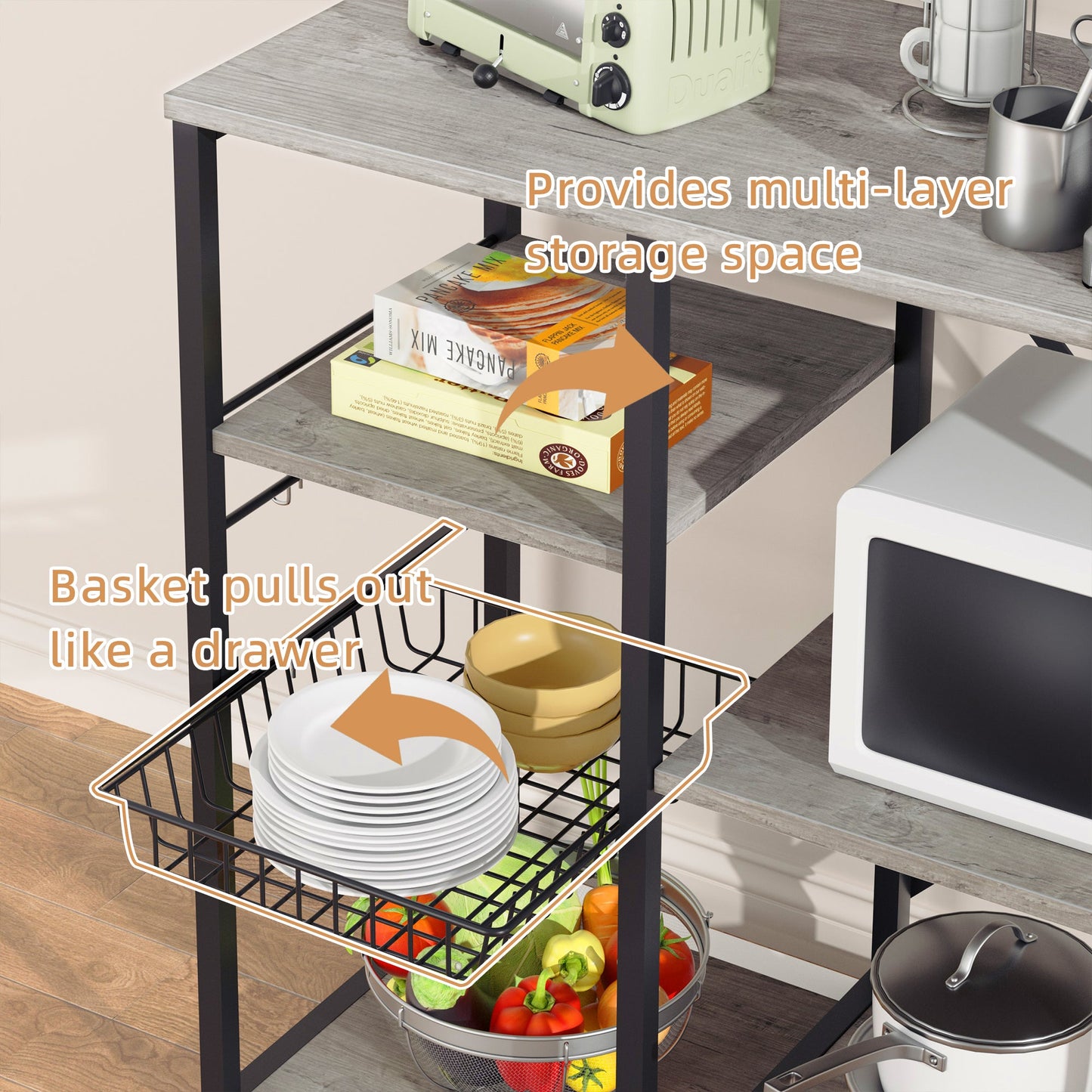 sobaniilowholesale Kitchen Baking Rack with Outle, Freestanding Kitchen Storage Rack Organizer¡ꡧClearance¡ê? (7664699146416) (7346037751984)