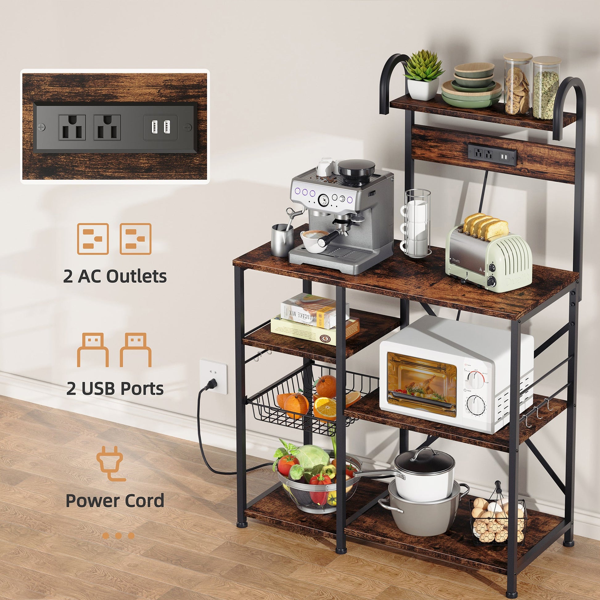 sobaniilowholesale Kitchen Baking Rack with Outle, Freestanding Kitchen Storage Rack Organizer¡ꡧClearance¡ê? (7664699146416) (7346037751984)