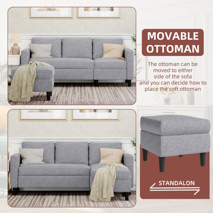 sobaniilowholesale 3-Seat L Shaped Sectional Sofa Couch with Modern Linen Fabric for Small Space (7415494770864)
