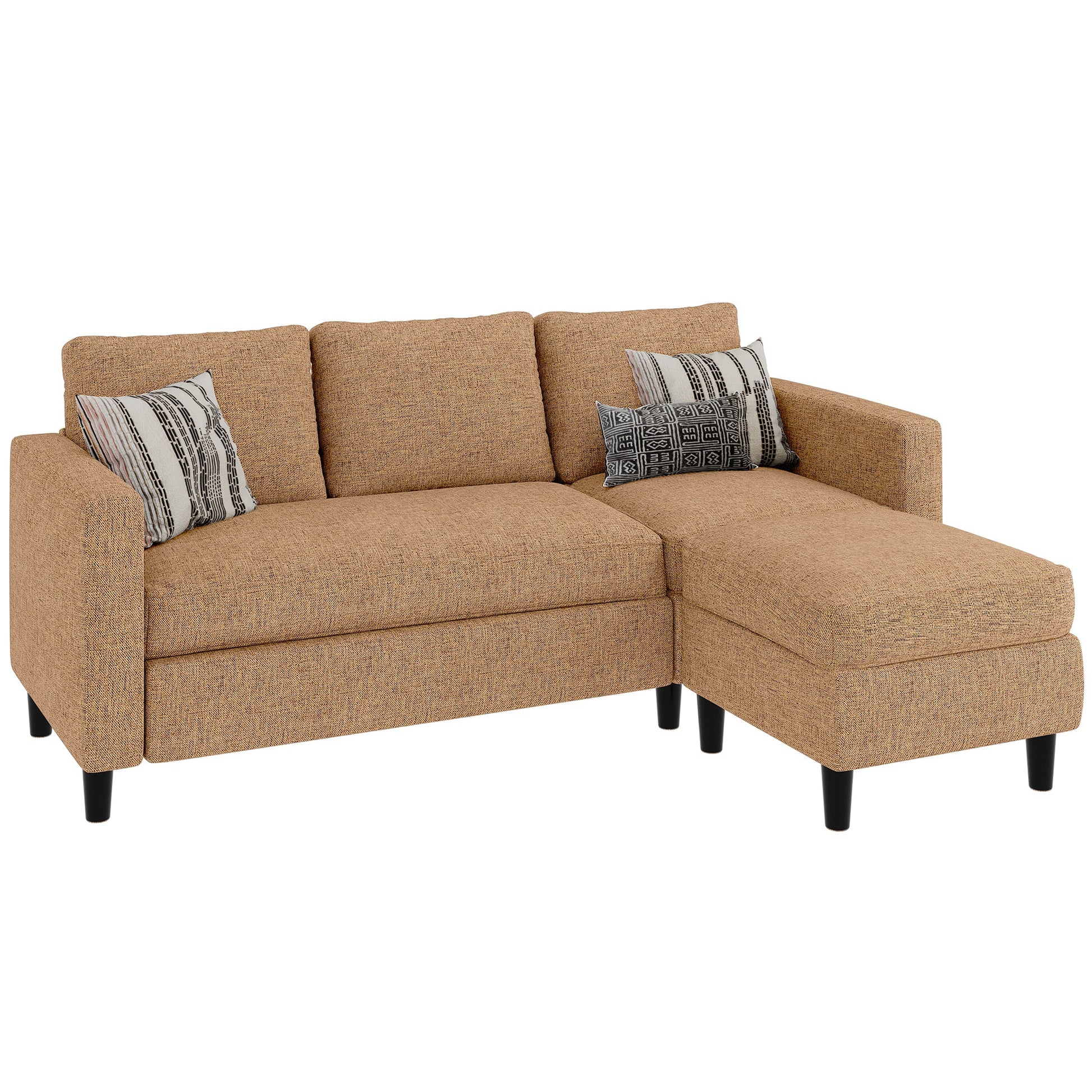 sobaniilowholesale 3-Seat L Shaped Sectional Sofa Couch with Modern Linen Fabric for Small Space (7415494770864)