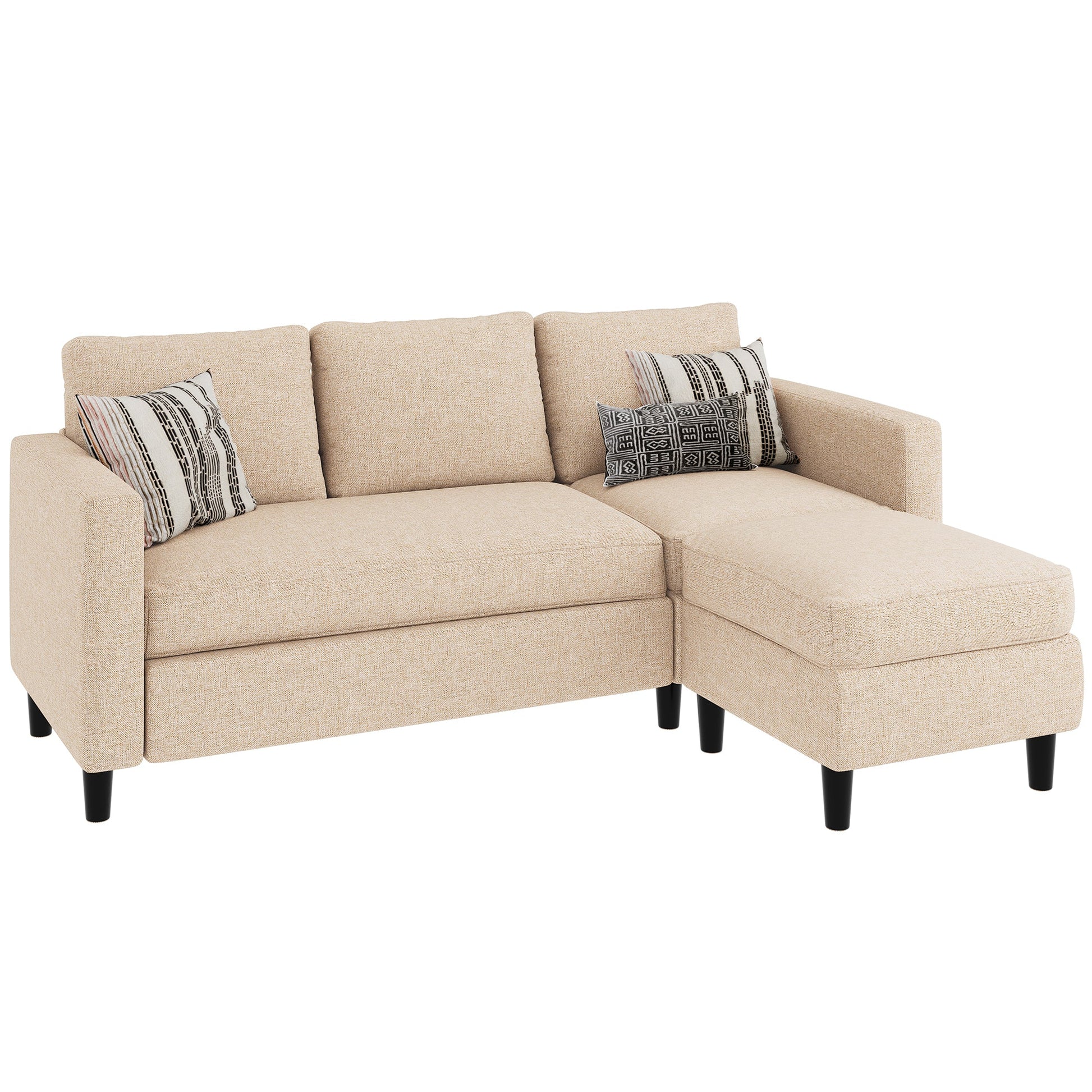 sobaniilowholesale 3-Seat L Shaped Sectional Sofa Couch with Modern Linen Fabric for Small Space (7415494770864)
