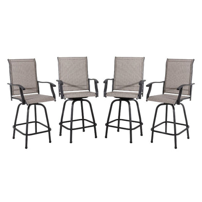 sobaniilowholesale Patio Furniture Outdoor All-Weather Texilene Swivel High Bar Stools Set (7060294140080)