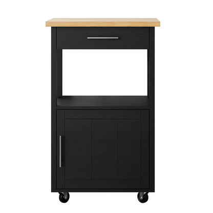 sobaniilowholesale Rolling Kitchen Island With Solid Wood Top #color_black