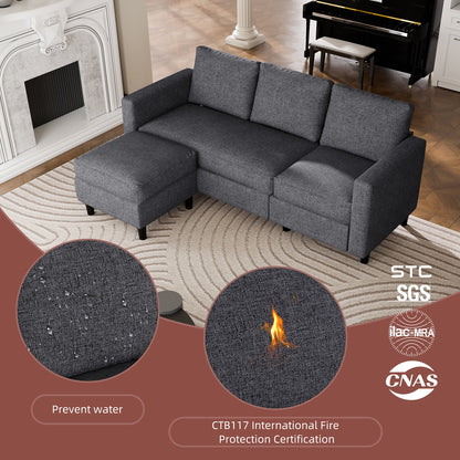 sobaniilowholesale 3-Seat L Shaped Sectional Sofa Couch with Modern Linen Fabric for Small Space (7415494770864)
