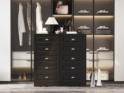 sobaniilowholesale 5 Drawer White Vertical Dresser Modern Storage Cabinet with Handle-Drawer Chest Wood Organizer for Living Room (7504209772720)