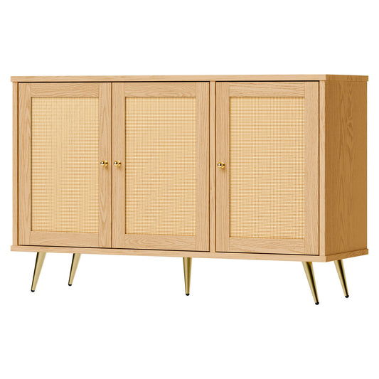 sobaniilo wholesale Rattan Storage Cabinet, Multifunctional Cupboard, Accent Large Storage Space Cabinet with Rattan Decorated Doors for Living Room, Entryway