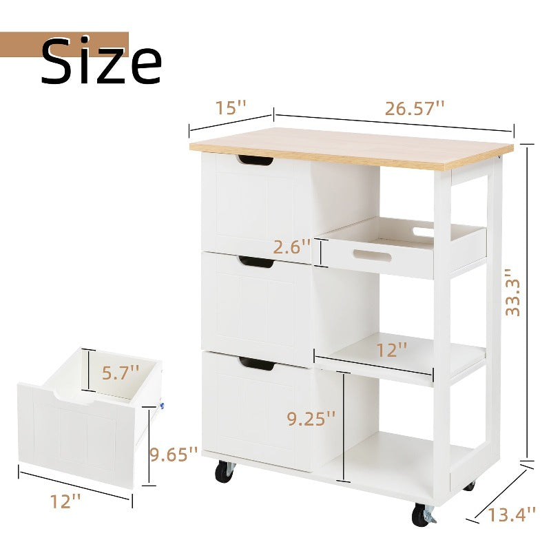 sobaniilowholesale 26.57???¡¥ Rolling Kitchen Island Storage & Bar Cart with Solid Wood Top#color_white (7278481932464)
